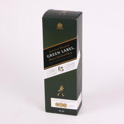 (1) Johnnie Walker Green Label 15 Year Old Blended Malt Scotch Whisky 700ml 43% abv, Scotland