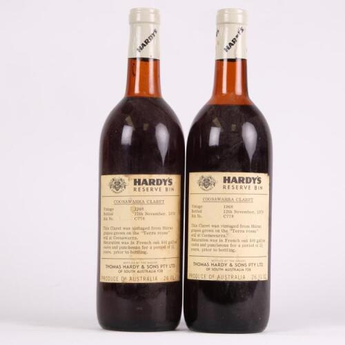 (2) 1968 Hardy's Claret (Shiraz), Coonawarra SA
