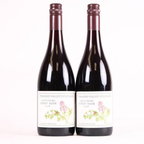 (2) 2008 Pyramid Valley Vineyards Earth Smoke Pinot Noir, Waikari