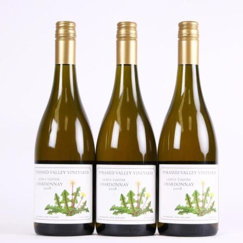 (3) 2008 Pyramid Valley Vineyards Lion's Tooth Chardonnay, Waikari