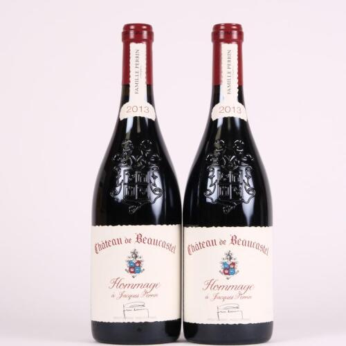 (2) 2013 Chateau de Beaucastel Hommage a Jacques Perrin Chateauneuf du Pape