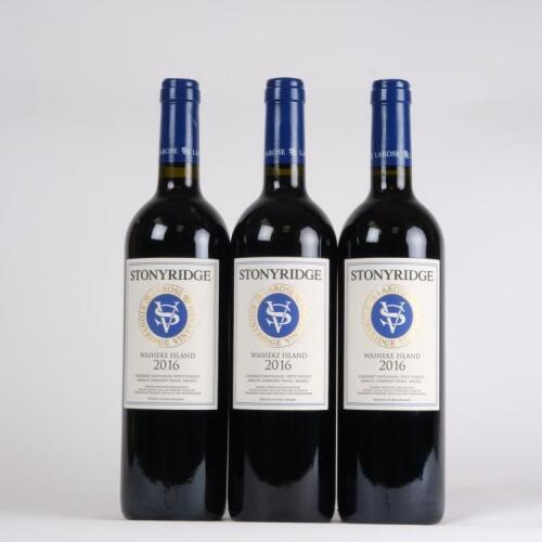 (3) 2016 Stonyridge Vineyard Larose, Waiheke