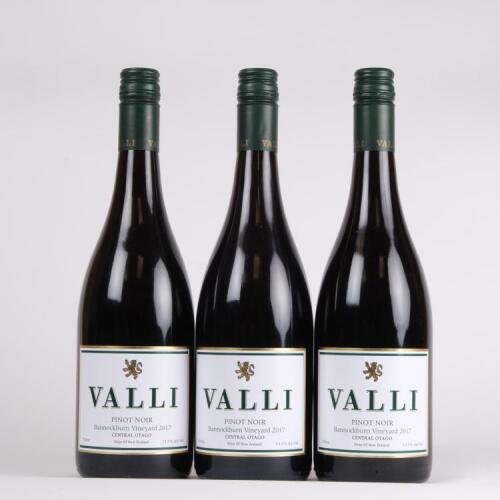 (3) 2017 Valli Pinot Noir, Bannockburn