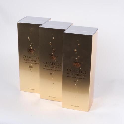 (3) 2011 Taittinger Comte de Champagne Blanc de Blanc