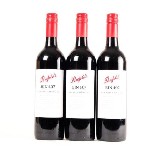 (3) 2008&nbsp;Penfolds Bin 407 Cabernet Sauvignon, South Australia