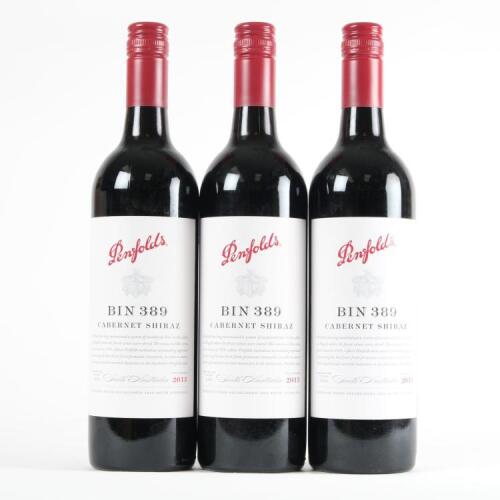 (3) 2013 Penfolds Bin 389 Cabernet Sauvignon/Shiraz, South Australia