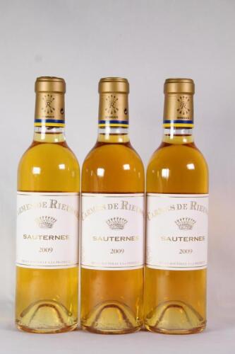 (3) 2009 Carmes de Rieussec 375ml