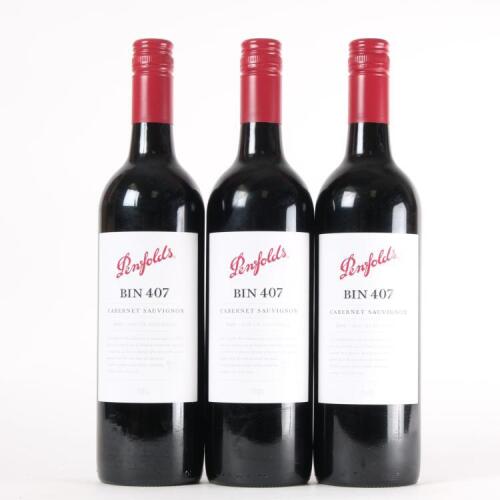 (3) 2009 Penfolds Bin 407 Cabernet Sauvignon, South Australia