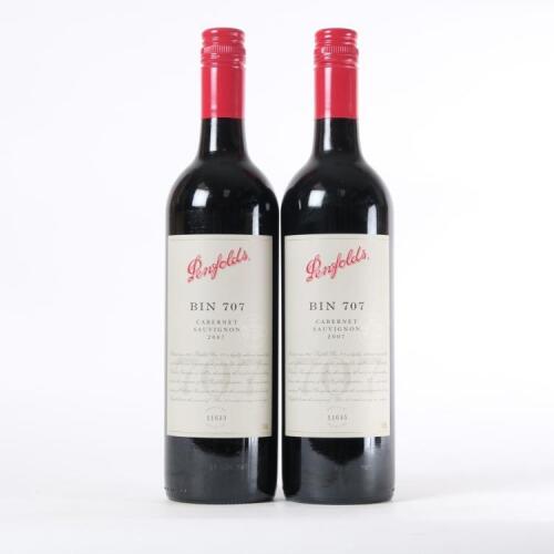 (2) 2007 Penfolds Bin 707 Cabernet Sauvignon, South Australia