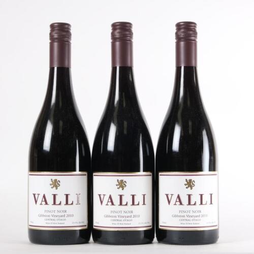 (3) 2010 Valli Pinot Noir, Gibbston