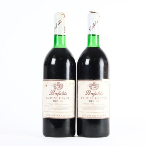 (2) 1977 Penfolds Kalimna Dry Red Bin 28 Shiraz, Barossa SA