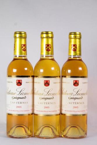 (3) 2005 Chateau Lamothe Guignard 375ml