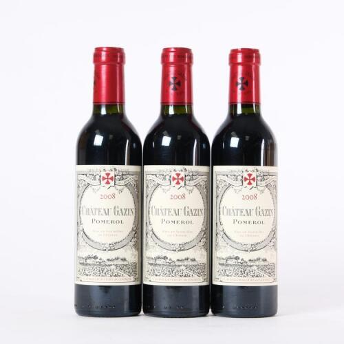 (3) 2008&nbsp;Chateau Gazin 375ml, Pomerol