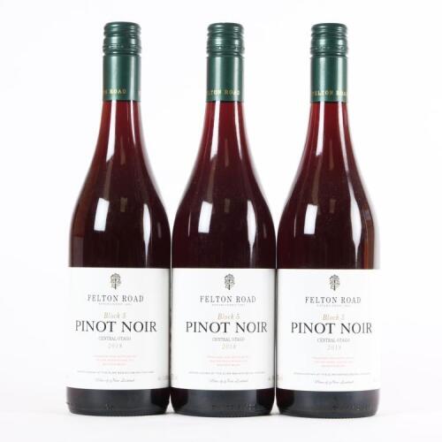 (3) 2018 Felton Road Block 5 Pinot Noir, Bannockburn