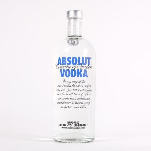 (1) Absolut Vodka 1000ml 40% abv, Sweden