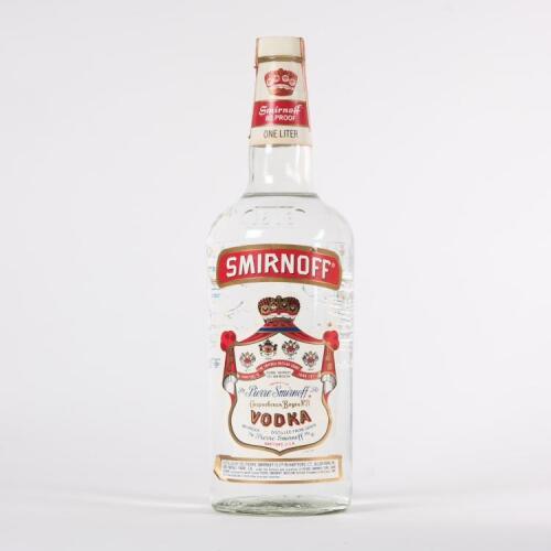 (1) Smirnoff Vodka 1000ml 80 proof, USA