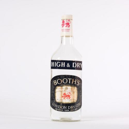 (1) Booth's High & Dry London Dry Gin 33 & 1/3 Fl. ozs. 83 British Proof, England