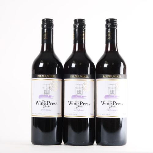 (3) 2017&nbsp;Zilzie The Wine Press Series Shiraz, Australia