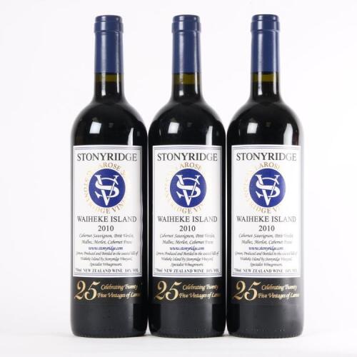 (3) 2010 Stonyridge Vineyard Larose, Waiheke