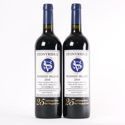 (2) 2010 Stonyridge Vineyard Larose, Waiheke