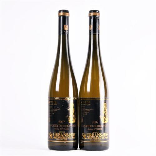 (2) 2007 Weingut St Urbans-Hof Piesporter Goldtropfchen Riesling Spatlese Mosel Saar Ruwer