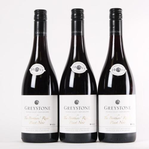 (3) 2011 Greystone Wines The Brothers Reserve Pinot Noir, Waipara