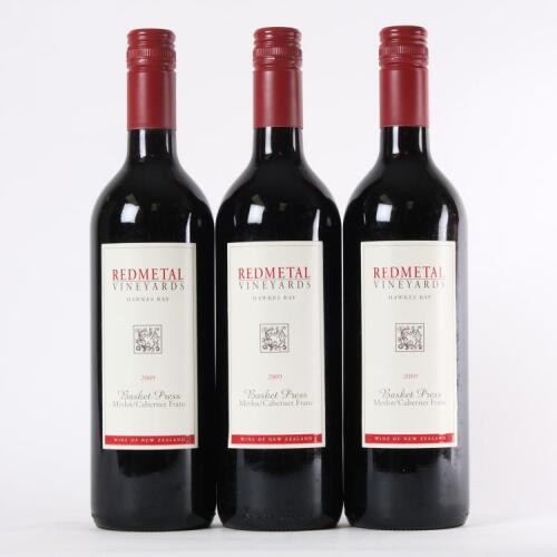 (3) 2009 Redmetal Vineyards Basket Press Merlot/Cabernet Franc, Gimblett Gravels