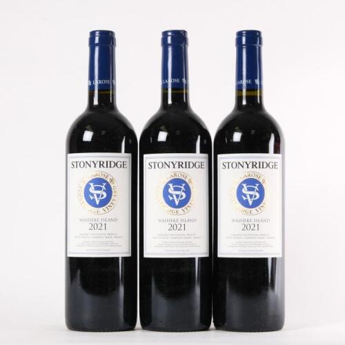 (3) 2021 Stonyridge Vineyard Larose, Waiheke