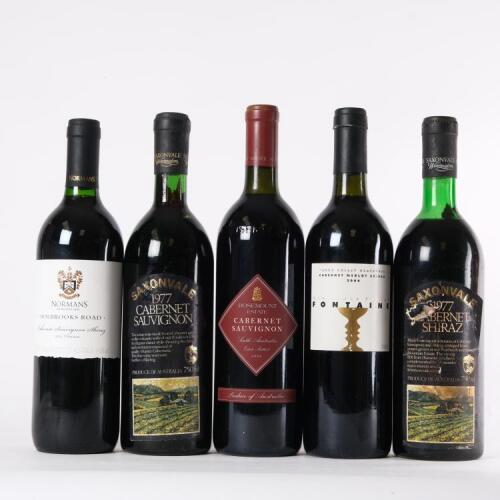 Five bottles of Australian Cabernet Sauvignon in one lot