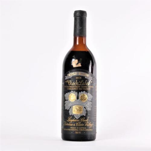 (1) 1978&nbsp;Wolf Blass Black Label Cabernet Sauvignon, Langhorne Creek/Barossa/Clare SA
