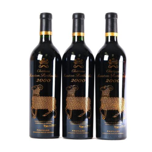 (3) 2000 Chateau Mouton Rothschild 1er Cru Classe, Pauillac