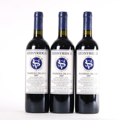 (3) 2007 Stonyridge Vineyard Larose, Waiheke