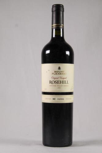 (1) 2001 Mount Pleasant Original Vineyard Rosehill Shiraz, Hunter Valley NSW