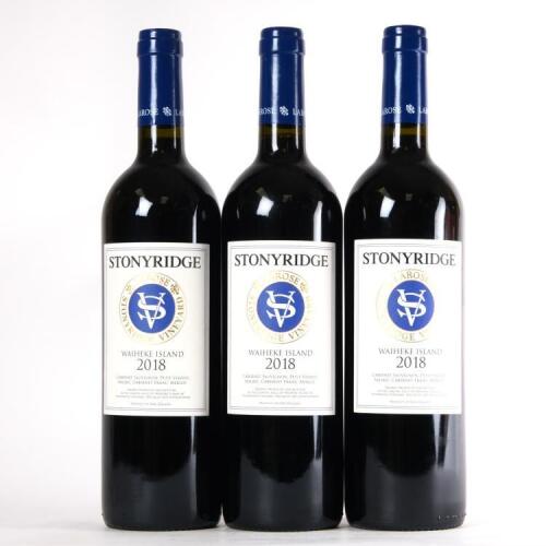 (3) 2018 Stonyridge Vineyard Larose, Waiheke