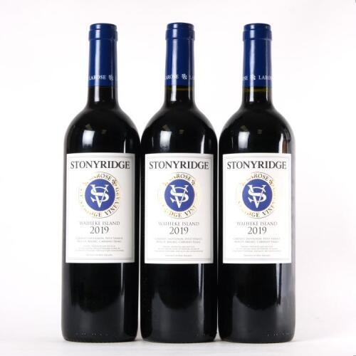 (3) 2019 Stonyridge Vineyard Larose, Waiheke