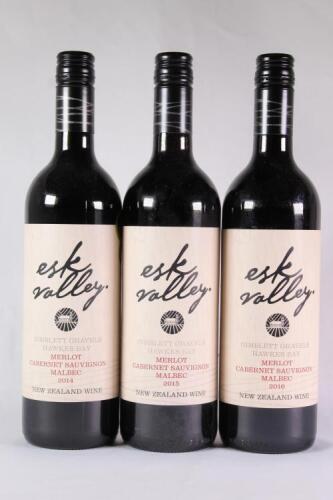 Esk Valley red selection of three bottles in one lot&nbsp;
