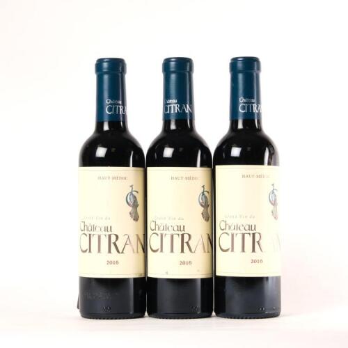(3) 2016 Chateau Citran 375ml, Haut Medoc
