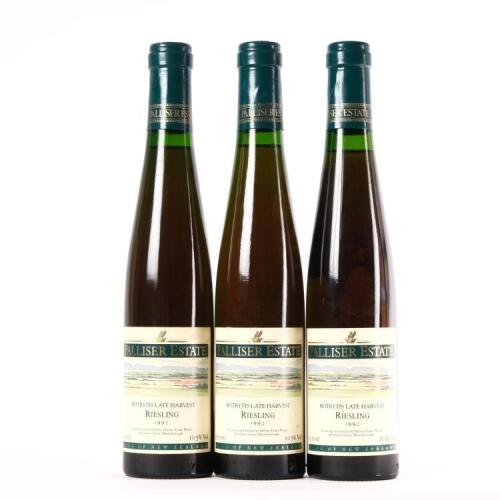 (3) 1992 Palliser Estate Botrytis Late Harvest Riesling 375ml, Martinborough
