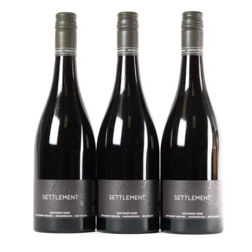(3) 2019 Settlement Vineyard Pinot Noir, Marlborough