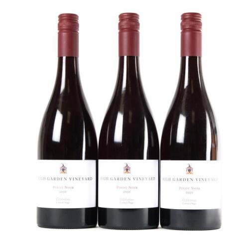 (3) 2020 High Garden Vineyard Pinot Noir, Gibbston