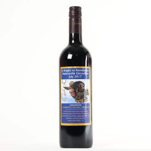 (1) 2011 Newton Forrest Cornerstone, Gimblett Gravels (John Key Signed Label)