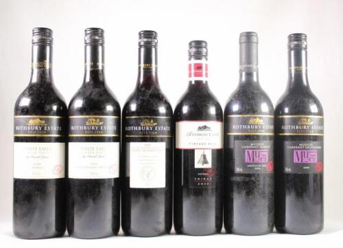 Six bottles of Rothbury Estate wines in one lot