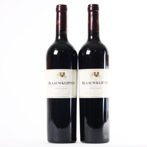 (2) 2002&nbsp;Blaauwklippen Vineyard Selection Zinfandel, Stellenbosch South Africa