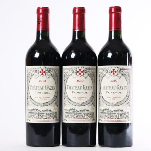 (3) 2010 Chateau Gazin, Pomerol