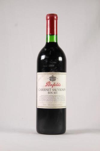 (1) 1990 Penfolds Bin 407 Cabernet Sauvignon, South Australia