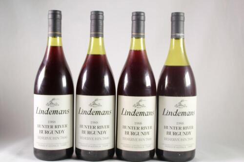 (4) 1988 Lindemans Reserve Bin 7600 Burgundy , Hunter Valley NSW