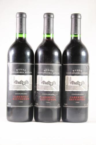 (3) 1992 Wynns Cabernet Sauvignon, Coonawarra SA