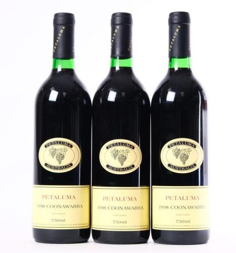 (3) 1998 Petaluma Cabernet Sauvignon/Merlot, Coonawarra SA