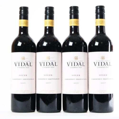 (4) 2017 Vidal Estate Soler Cabernet Sauvignon, Gimblett Gravels