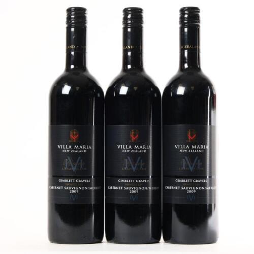 (3) 2009 Villa Maria Reserve Library Release Cabernet Sauvignon/Merlot, Gimblett Gravels